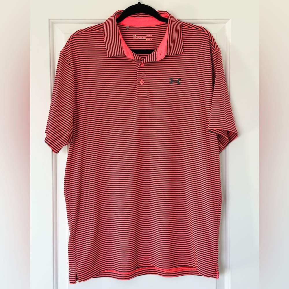 Under Armour Heat Gear Striped Golf Polo